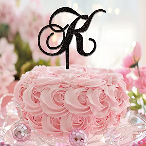 Tortenaufsatz mit Initiale K, für Hochzeit, Monogramm, Name, Glitzer, schwarz, für Hochzeit, Verlobung, Kuchendekorationen, Retro-Blumenkranz, personalisierbar, Brautparty-Geschenke Tortenaufsatz mit Initiale K, für Hochzeit, Monogramm, Name, Glitzer, schwarz, für Hochzeit, Verlobung, Kuchendekorationen, Retro-Blumenkranz, personalisierbar, Brautparty-Geschenke von CustonCares