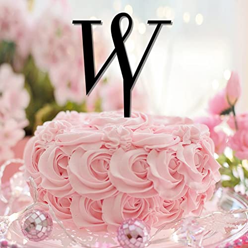 Tortenaufsatz mit Initiale W, Einzelbuchstabe, Monogramm, Acryl, schwarz, für Hochzeitstag, Partyzubehör, Retro, wiederverwendbarer Kranz, Blumenmuster, personalisierbar, 26 Buchstaben Tortenaufsatz mit Initiale W, Einzelbuchstabe, Monogramm, Acryl, schwarz, für Hochzeitstag, Partyzubehör, Retro, wiederverwendbarer Kranz, Blumenmuster, personalisierbar, 26 Buchstaben von CustonCares