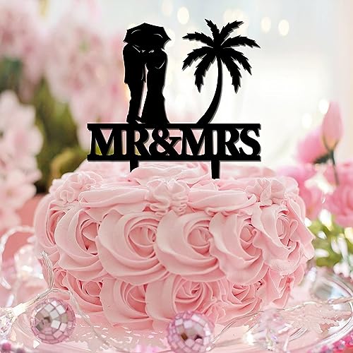 Tortenaufsatz mit Strandmotiv "Mr & Mrs", romantischer Nachname, Junggesellinnenabschied, Kuchendekoration für Geschlecht, Geburtstagsdekorationen, lustige Landinitialen, Monogramm, Liebe, Herzform Tortenaufsatz mit Strandmotiv "Mr & Mrs", romantischer Nachname, Junggesellinnenabschied, Kuchendekoration für Geschlecht, Geburtstagsdekorationen, lustige Landinitialen, Monogramm, Liebe, Herzform von CustonCares
