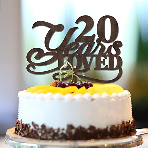 Tortenaufsatz zum 20. Hochzeitstag, 20 Jahre geliebt, aus braunem Holz, elegante Dekoration zum 20. Hochzeitstag, Hochzeitsgeschenke für Sie und Ihn Tortenaufsatz zum 20. Hochzeitstag, 20 Jahre geliebt, aus braunem Holz, elegante Dekoration zum 20. Hochzeitstag, Hochzeitsgeschenke für Sie und Ihn von CustonCares