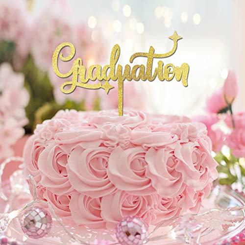 Tortenaufsatz zum Schulabschluss, glitzernd, goldfarben, Klasse 2022, Party-Dekoration, Tortenaufsatz, Grad Kappe, Geschenk für Sie und Ihn von CustonCares