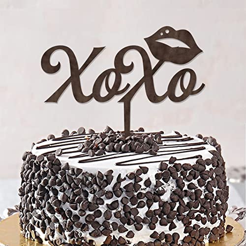 XOXO Country Mr & Mrs Hochzeitstortenaufsatz, Silhouette, Brautpaar Kuchendekoration, personalisierbar für Hochzeitstag, Party-Dekoration, Brautparty, Geschenke, Holz von CustonCares