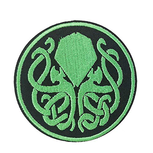 Cthulhu R'Lyeh H.P Lovecraft Horror Logo bestickt Aufbügler Patch Holloween kreatives Geschenk von Cute-Patch TM