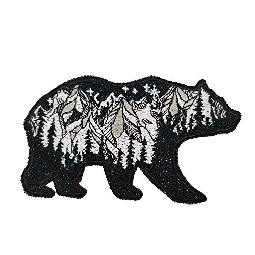 4.5" Sparkle Bear Starry Sky Outdoor Iron on Nature Patch von Cute-Patch