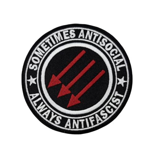 8,9 cm bestickter Aufnäher zum Aufbügeln mit Aufschrift "Always Anti-Fascist" von Cute-Patch