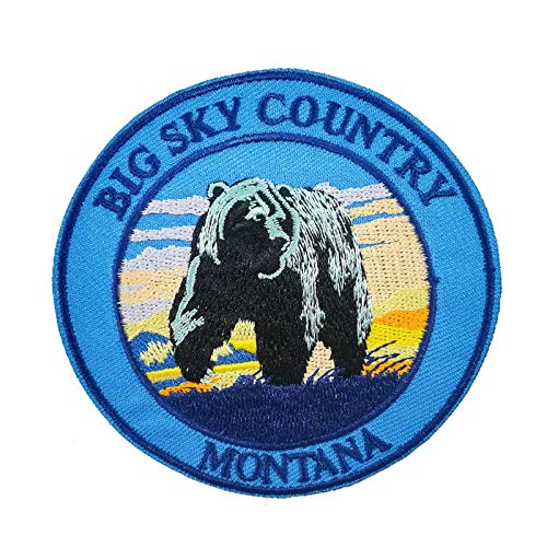 Big Sky Country Montana National Park bestickter Aufnäher zum Aufbügeln, Outdoor-Leben, Wandern, Camping, Souvenir von Cute-Patch