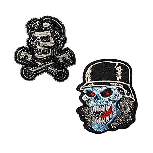 Cute-Patch Aufnäher / Bügelbild, Motiv: Totenkopf mit Helm, Pilotenkolben, bestickt Cute-Patch Aufnäher / Bügelbild, Motiv: Totenkopf mit Helm, Pilotenkolben, bestickt von Cute-Patch