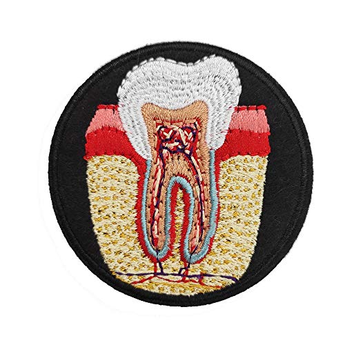 Cute-Patch Aufnäher zum Aufbügeln, anatomischer Zahnnerv, bestickt, Geschenk für Zahnarzt von Cute-Patch