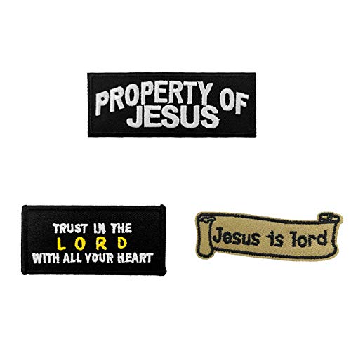 Cute-Patch Aufnäher zum Aufbügeln mit Aufschrift "Jesus is Lord Property of Jesus", bestickt von Cute-Patch