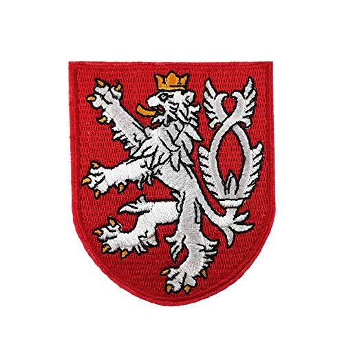 Cute-Patch Bestickter Aufnäher zum Aufbügeln, Motiv: Löwe, Bohemian-Wappen, Tschechische Republik von Cute-Patch