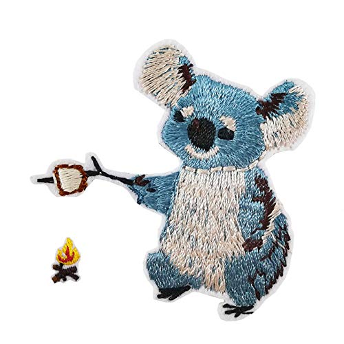 Cute-Patch Koalabär Rösten Marshmallow, bestickt, zum Aufbügeln oder Aufnähen, für Grill, Lagerfeuer von Cute-Patch