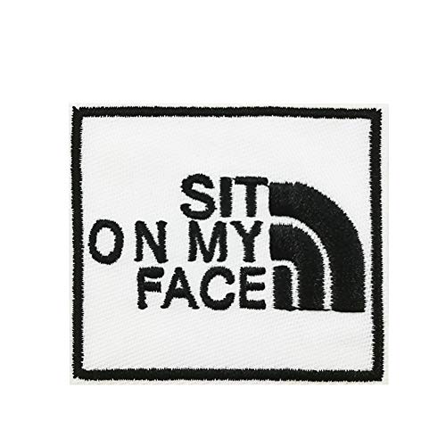 Cute-Patch Sit on My Face bestickter Aufnäher zum Aufbügeln und Aufnähen, lustiger Meme-Slogan von Cute-Patch