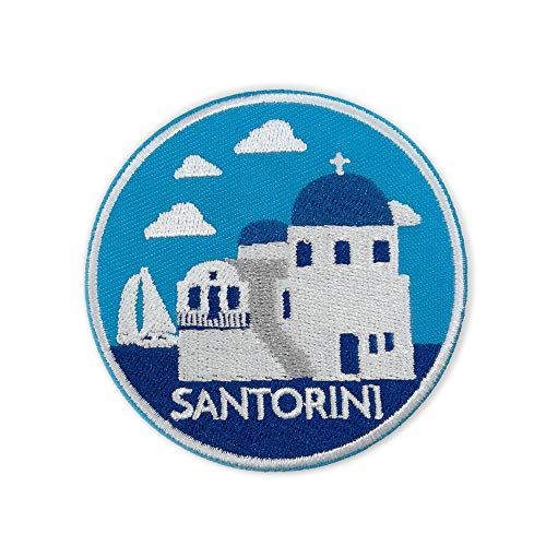 Santorini-Reise-Stickerei, zum Aufbügeln oder Aufnähen, Griechenland von Cute-Patch