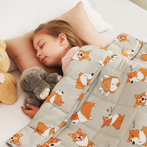 CuteKing Gewichtsdecke – gewichtete Decke mit hochwertigen Glasperlen – atmungsaktive, schwere Decke für bequemen Schlaf – dicke Decke für alle Jahreszeiten (4,5 kg, 121,9 x 182,9 cm, CuteDog) von CuteKing