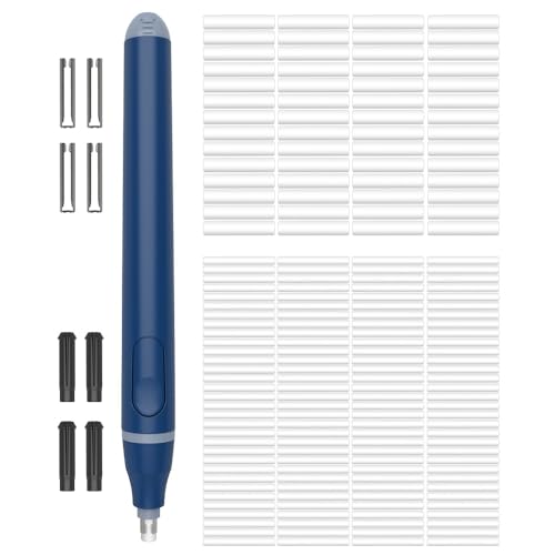 Cuteefun Elektrischer Radiergummi, Elektrischer Radierer mit 220 Stück Ersatzradiergummis, Batteriebetriebener Radiergummi Stift, Präzisionsradierer für Künstler, Ingenieure, Studenten, Blau von Cuteefun