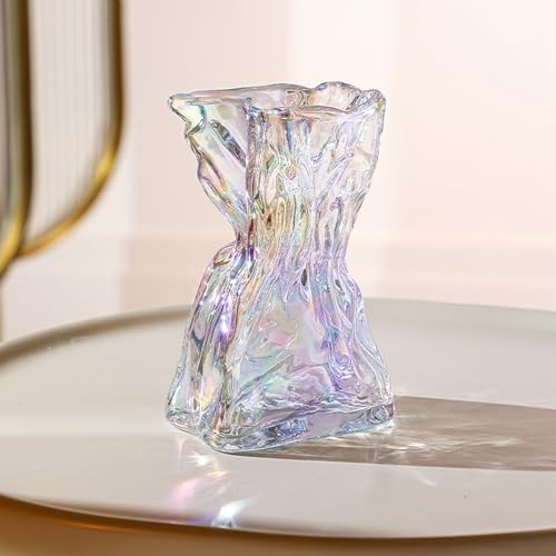 Cutfouwe Glas Papiertüte Vase für frische Blumen, unregelmäßig geformte Crinkle Grab Paper Bag Blume Vase Glas für Wohnzimmer Esstisch Dekoration,Rainbow Cutfouwe Glas Papiertüte Vase für frische Blumen, unregelmäßig geformte Crinkle Grab Paper Bag Blume Vase Glas für Wohnzimmer Esstisch Dekoration,Rainbow von Cutfouwe