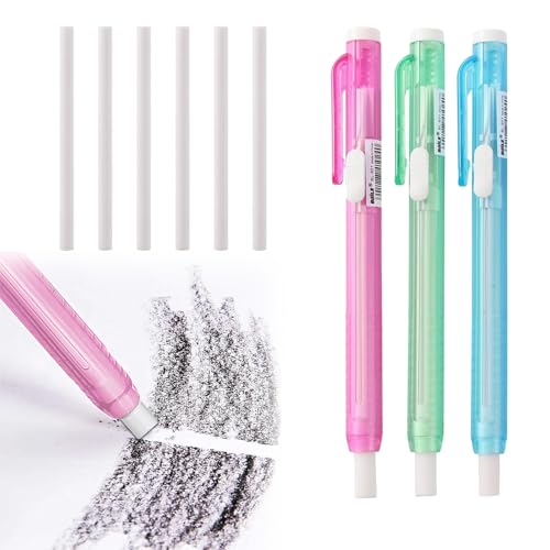 Radiergummi Stift,3PCS Einziehbare Mechanische Radiergummi Stift mit 6 Ersatz Radierminen,Radiergummi Stift Set,Radiergummis im Stiftstil,Einziehbare Radierstift,für Zeichnung Skizzieren Kunst Radiergummi Stift,3PCS Einziehbare Mechanische Radiergummi Stift mit 6 Ersatz Radierminen,Radiergummi Stift Set,Radiergummis im Stiftstil,Einziehbare Radierstift,für Zeichnung Skizzieren Kunst von Cutiolly