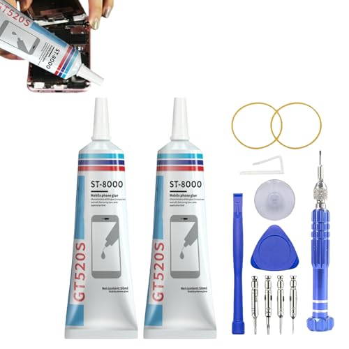 Handy Display Kleber,Kristallklarer Kleber Toluolfreier,Smartphone Handy Reparatur Klebers,Spezialkleber für Reparaturen Präzisionsarbeiten,für Gehäuseteile Display Glas (Transparenz, 50ml*2pc) von Cutiolly