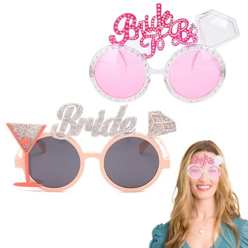 CutitiUU 2 Stück Bride to Be Brautbrille Partybrille, Braut-Sonnenbrille, Junggesellinnenabschied,Braut Party Lustige Glitzer Party Brille Fancy Dress Requisiten,Dekorationen von CutitiUU