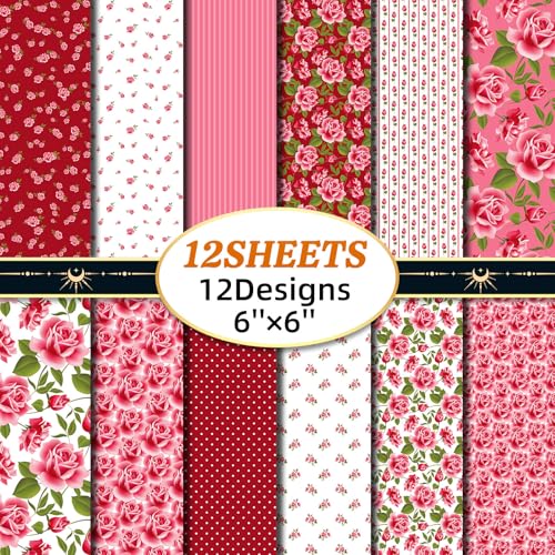 CutitiUU 24 Stück Sammelalbum-Papierblock,Basispapier aus handelsüblichem Material,Dekoratives Scrapbook-Papier,einseitiges Decoupage-Papier,Für Junk-Tagebuch,Basteln,DIY-Hintergrund (A, 15*15) von CutitiUU