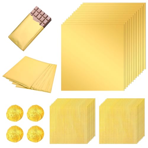 CutitiUU 300 Stück Folie Papier Wrapper Goldpapie zum Basteln Schokoladen Verpackung Papier Geschenkpapier aus Aluminiumfolie Bonbonpapier für DIY Süßigkeiten und Schokoladenverpackung CutitiUU 300 Stück Folie Papier Wrapper Goldpapie zum Basteln Schokoladen Verpackung Papier Geschenkpapier aus Aluminiumfolie Bonbonpapier für DIY Süßigkeiten und Schokoladenverpackung von CutitiUU