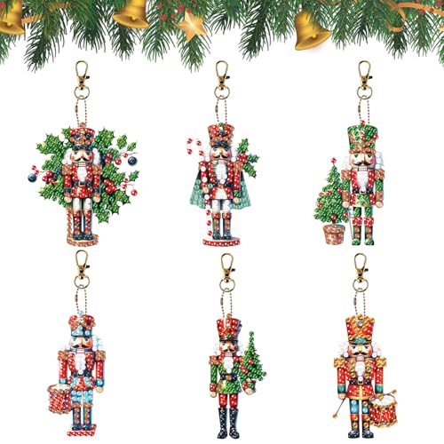 CutitiUU 6 Stück Weihnachten Nussknacker Double Sided Diamond Painting Schlüsselanhänger,DIY Weihnachten Diamant Malerei Schlüsselbund,Doppelseitig Diamant Malerei Keychain Malen nach Zahlen CutitiUU 6 Stück Weihnachten Nussknacker Double Sided Diamond Painting Schlüsselanhänger,DIY Weihnachten Diamant Malerei Schlüsselbund,Doppelseitig Diamant Malerei Keychain Malen nach Zahlen von CutitiUU