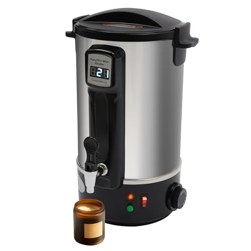 Cutycaty 8L/10.8L/12L Wachsschmelzer für die Kerzenherstellung,wachsschmelzgerät,Kerzenherstellung Kit,Großer Elektrischer Wachsschmelztopf mit Schnellausguss,30°C -100°C,DIY Kerzen Schmelztopf (12L) von Cutycaty