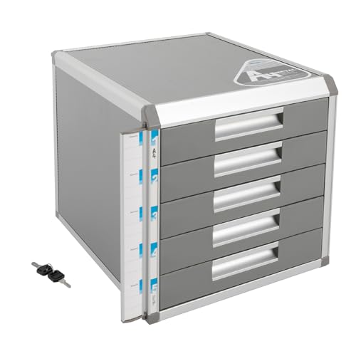 Cutycaty Ablagebox Metall Schubladenbox Abschließbar Dokumenten Aufbewahrung Ablagebox 3/5 Fächer, Schubladenbox A4 Aktenschrank Aluminiumlegierung Bürobox mit Etiketten zur Beschriftung (5 Ebenen) Cutycaty Ablagebox Metall Schubladenbox Abschließbar Dokumenten Aufbewahrung Ablagebox 3/5 Fächer, Schubladenbox A4 Aktenschrank Aluminiumlegierung Bürobox mit Etiketten zur Beschriftung (5 Ebenen) von Cutycaty