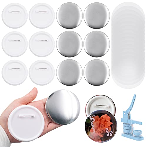 100 Stück 75mm Leere Schaltfläche Abzeichen Button Abzeichen Teile Set Runde Knopfteile Supplies Button Maker für DIY Kunsthandwerk Supplies Geschenke, Geschenke und Souvenirs von Cuyacili