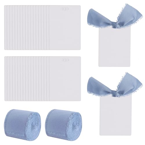 50 Stück Hochzeit Tischkarten mit Blaues Band Namenskarten zum Beschriften 9x6,5cm Tischdekoration Platzkarten Namenskarten für Hochzeit Geburtstag 50 Stück Hochzeit Tischkarten mit Blaues Band Namenskarten zum Beschriften 9x6,5cm Tischdekoration Platzkarten Namenskarten für Hochzeit Geburtstag von Cuyacili