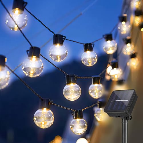 Cveenk Solar Lichterkette Glühbirnen Aussen,3.5M 10er LED Solar Lichterkette Außen,8 Modi Solarbetriebene Lichterkette Warmweiß,Wasserdicht Garten Lichterkette Beleuchtung für Party Garten Hof Balkon von Cveenk