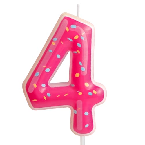 Cxryrzhe Kerzen zum 4. Geburtstag, Zahl 4, rosa Donut-Geburtstagsparty, Donut-Thema für Baby, Mädchen, Jungen, Geburtstag, Kuchendekoration, Abschlussfeier, Jahrestag, Hochzeit, Dessert, Obst, Cxryrzhe Kerzen zum 4. Geburtstag, Zahl 4, rosa Donut-Geburtstagsparty, Donut-Thema für Baby, Mädchen, Jungen, Geburtstag, Kuchendekoration, Abschlussfeier, Jahrestag, Hochzeit, Dessert, Obst, von Cxryrzhe