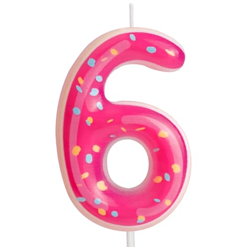 Cxryrzhe Kerzen zum 6. Geburtstag, Zahl 6, rosa Donut-Geburtstagsparty, Donut-Thema für Baby, Mädchen, Jungen, Geburtstag, Kuchendekoration, Abschlussfeier, Jahrestag, Hochzeit, Dessert, Obst, Cxryrzhe Kerzen zum 6. Geburtstag, Zahl 6, rosa Donut-Geburtstagsparty, Donut-Thema für Baby, Mädchen, Jungen, Geburtstag, Kuchendekoration, Abschlussfeier, Jahrestag, Hochzeit, Dessert, Obst, von Cxryrzhe
