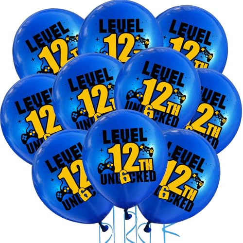 Cxryrzhe Luftballons zum 12. Geburtstag, Blau, 10 Stück, 30,5 cm, Latex-Ballons, Spiel-Thema, 12. Geburtstag, Party, für Jungen, Teenager, Spieler, Geburtstage, Partyzubehör, Dekorationen, Luftballons Cxryrzhe Luftballons zum 12. Geburtstag, Blau, 10 Stück, 30,5 cm, Latex-Ballons, Spiel-Thema, 12. Geburtstag, Party, für Jungen, Teenager, Spieler, Geburtstage, Partyzubehör, Dekorationen, Luftballons von Cxryrzhe