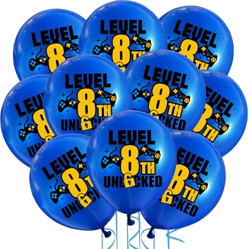 Cxryrzhe Luftballons zum 8. Geburtstag, Blau, 10 Stück, 30,5 cm, Latex-Ballons, Spiel, Motto-Party, 8. Geburtstag, Party, für Jungen, Teenager, Spieler, Geburtstage, Partyzubehör, Dekorationen, Cxryrzhe Luftballons zum 8. Geburtstag, Blau, 10 Stück, 30,5 cm, Latex-Ballons, Spiel, Motto-Party, 8. Geburtstag, Party, für Jungen, Teenager, Spieler, Geburtstage, Partyzubehör, Dekorationen, von Cxryrzhe