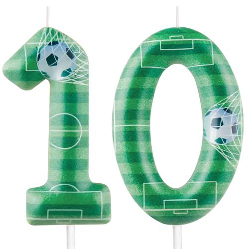 Geburtstagskerze, Zahl 10, Fußball-Kuchendekoration, Happy Birthday, Party, Kerze, grüner Fußball-Thema, Kuchendekoration, Dekorationen für Männer, Jungen, Kinder, Fußball-Fan, Party-Dekorzubehör Geburtstagskerze, Zahl 10, Fußball-Kuchendekoration, Happy Birthday, Party, Kerze, grüner Fußball-Thema, Kuchendekoration, Dekorationen für Männer, Jungen, Kinder, Fußball-Fan, Party-Dekorzubehör von Cxryrzhe