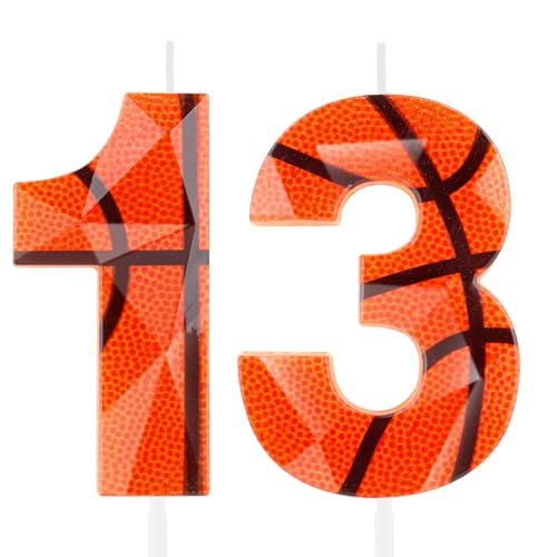 Geburtstagskerzen, 3D-Basketball-Zahl 13, Orange, 13. Geburtstag, Premium-Wachs und 3D-Diamant-Design, Basketball-Thema, Kuchendekoration, Dekoration für Jungen, Mädchen, Kinder, Partyzubehör Geburtstagskerzen, 3D-Basketball-Zahl 13, Orange, 13. Geburtstag, Premium-Wachs und 3D-Diamant-Design, Basketball-Thema, Kuchendekoration, Dekoration für Jungen, Mädchen, Kinder, Partyzubehör von Cxryrzhe