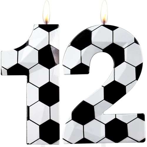 Geburtstagskerzen zum 12. Geburtstag, Nummer 12, Fußball-Happy Birthday-Kerze, Premium-Wachs und 3D-Diamant-Design, Fußball-Thema, Kuchendekoration, Dekoration für Männer und Jungen, Geburtstagsparty, Geburtstagskerzen zum 12. Geburtstag, Nummer 12, Fußball-Happy Birthday-Kerze, Premium-Wachs und 3D-Diamant-Design, Fußball-Thema, Kuchendekoration, Dekoration für Männer und Jungen, Geburtstagsparty, von Cxryrzhe