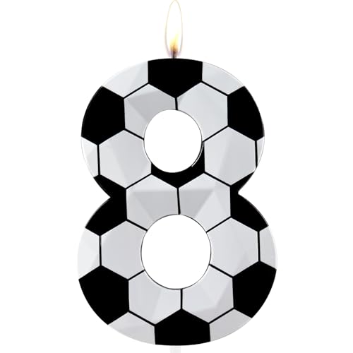 Geburtstagskerzen zum 8. Geburtstag, Motiv: Fußball "Happy Birthday", Premium-Wachs und 3D-Diamant-Design, Fußball-Thema, Kuchendekoration, Dekoration für Männer, Jungen, Geburtstag, Party, Jahrestag, Geburtstagskerzen zum 8. Geburtstag, Motiv: Fußball "Happy Birthday", Premium-Wachs und 3D-Diamant-Design, Fußball-Thema, Kuchendekoration, Dekoration für Männer, Jungen, Geburtstag, Party, Jahrestag, von Cxryrzhe