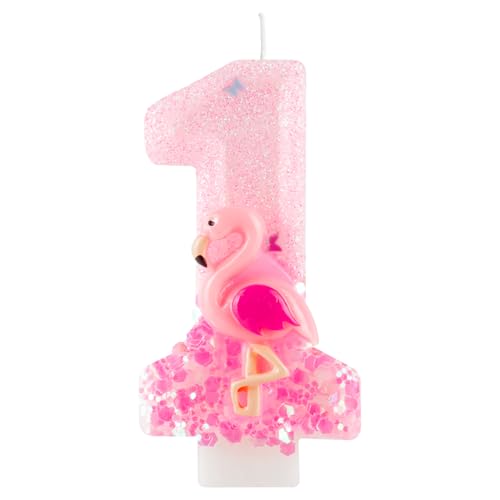 Zahlen 1 Geburtstagskerzen pink alles Gute zum Geburtstag Flamingos Hawaii Thema Kerzen Kuchendekoration, Party Dekoration Kerzen Jahrestag Feier Geschenk von Cxryrzhe