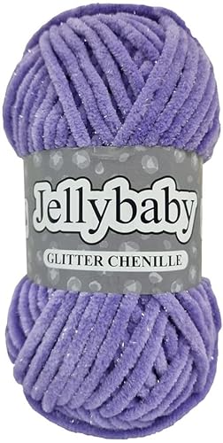 Cygnet Jellybaby Wolle Strickgarn, Glitzer-Chenille, grob, (French Violet 021) von Cygnet Yarns