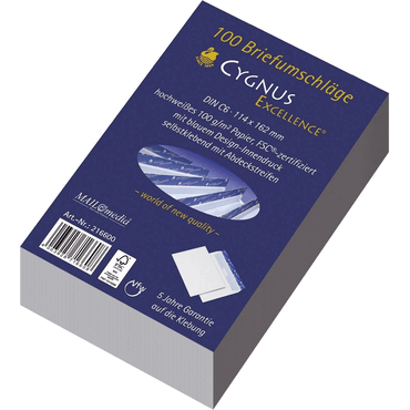 Cygnus Excellence Briefumschlag C6 haftklebend weiß Offset 100g 100 St Cygnus Excellence Briefumschlag C6 haftklebend weiß Offset 100g 100 St von Cygnus Excellence