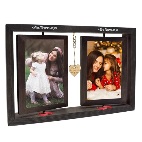 Cyiecw Doppelseitiger Bilderrahmen Holz mit Herz, 360° Drehbare Fotorahmen für 4 Fotos 15x10cm, Bilderrahmen Vintage für Schreibtisch Deko, Weihnachtsgeschenke für Mütter Ehefrauen Großmütter Cyiecw Doppelseitiger Bilderrahmen Holz mit Herz, 360° Drehbare Fotorahmen für 4 Fotos 15x10cm, Bilderrahmen Vintage für Schreibtisch Deko, Weihnachtsgeschenke für Mütter Ehefrauen Großmütter von Cyiecw