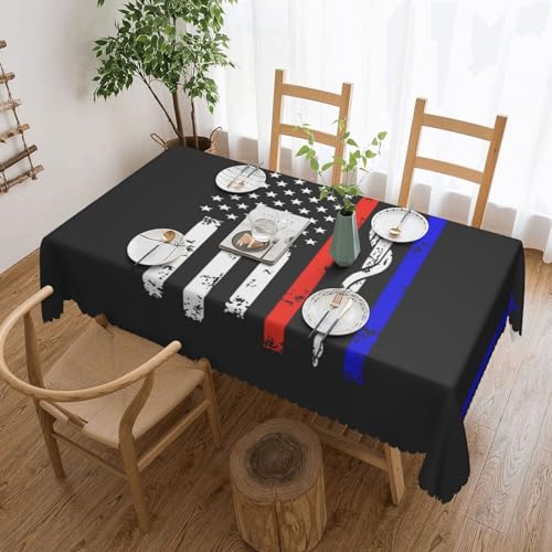 Cykazhst Rechteckige Tischdecke, Motiv: Feuerwehrmann, USA-Flagge, Polyester, abwischbar, wasserdicht, Tischdecke für Küche, Esszimmer, Party, Picknick, Outdoor, Rot gestreift Cykazhst Rechteckige Tischdecke, Motiv: Feuerwehrmann, USA-Flagge, Polyester, abwischbar, wasserdicht, Tischdecke für Küche, Esszimmer, Party, Picknick, Outdoor, Rot gestreift von Cykazhst