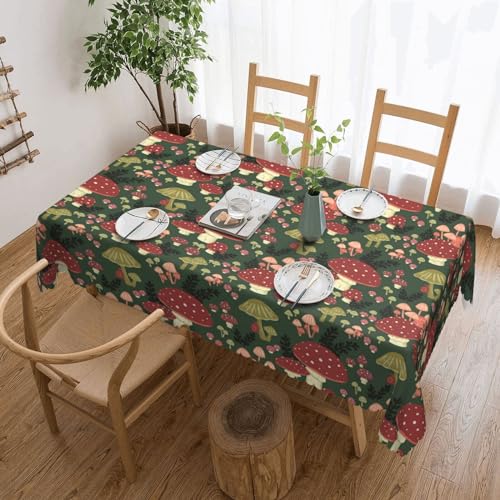 Cykazhst Rechteckige Tischdecke, Motiv: helle Pilze, Polyester, abwischbar, wasserdicht, Tischdecke für Küche, Esszimmer, Party, Picknick, Outdoor Cykazhst Rechteckige Tischdecke, Motiv: helle Pilze, Polyester, abwischbar, wasserdicht, Tischdecke für Küche, Esszimmer, Party, Picknick, Outdoor von Cykazhst