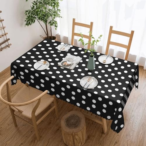 Cykazhst Rechteckige Tischdecke, Polyester, abwischbar, wasserdicht, für Küche, Esszimmer, Party, Picknick, Outdoor, Schwarz und Weiß Cykazhst Rechteckige Tischdecke, Polyester, abwischbar, wasserdicht, für Küche, Esszimmer, Party, Picknick, Outdoor, Schwarz und Weiß von Cykazhst