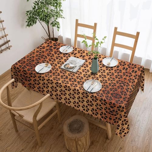 Cykazhst Rechteckige Tischdecke aus Korbgeflecht, Polyester, abwischbar, wasserdicht, Tischdecke für Küche, Esszimmer, Party, Picknick, Outdoor Cykazhst Rechteckige Tischdecke aus Korbgeflecht, Polyester, abwischbar, wasserdicht, Tischdecke für Küche, Esszimmer, Party, Picknick, Outdoor von Cykazhst