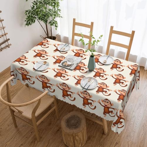 Cykazhst Rechteckige Tischdecke mit Affen-Druck, Polyester, abwischbar, wasserdicht, Tischdecke für Küche, Esszimmer, Party, Picknick, Outdoor Cykazhst Rechteckige Tischdecke mit Affen-Druck, Polyester, abwischbar, wasserdicht, Tischdecke für Küche, Esszimmer, Party, Picknick, Outdoor von Cykazhst