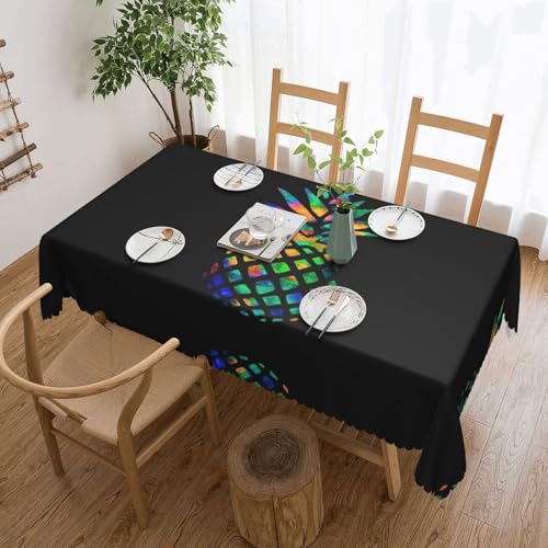 Cykazhst Rechteckige Tischdecke mit Ananas-Druck, Polyester, abwischbar, wasserdicht, Tischdecke für Küche, Esszimmer, Party, Picknick, Outdoor Cykazhst Rechteckige Tischdecke mit Ananas-Druck, Polyester, abwischbar, wasserdicht, Tischdecke für Küche, Esszimmer, Party, Picknick, Outdoor von Cykazhst