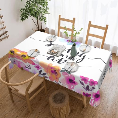 Cykazhst Rechteckige Tischdecke mit Aufdruck "Spring Is In The Air", Polyester, abwischbar, wasserdicht, Tischdecke für Küche, Esszimmer, Party, Picknick, Outdoor Cykazhst Rechteckige Tischdecke mit Aufdruck "Spring Is In The Air", Polyester, abwischbar, wasserdicht, Tischdecke für Küche, Esszimmer, Party, Picknick, Outdoor von Cykazhst
